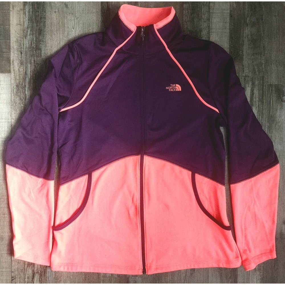The North Face Track Jacket Womens Large Purple Pink Colorblock Full Zip Active